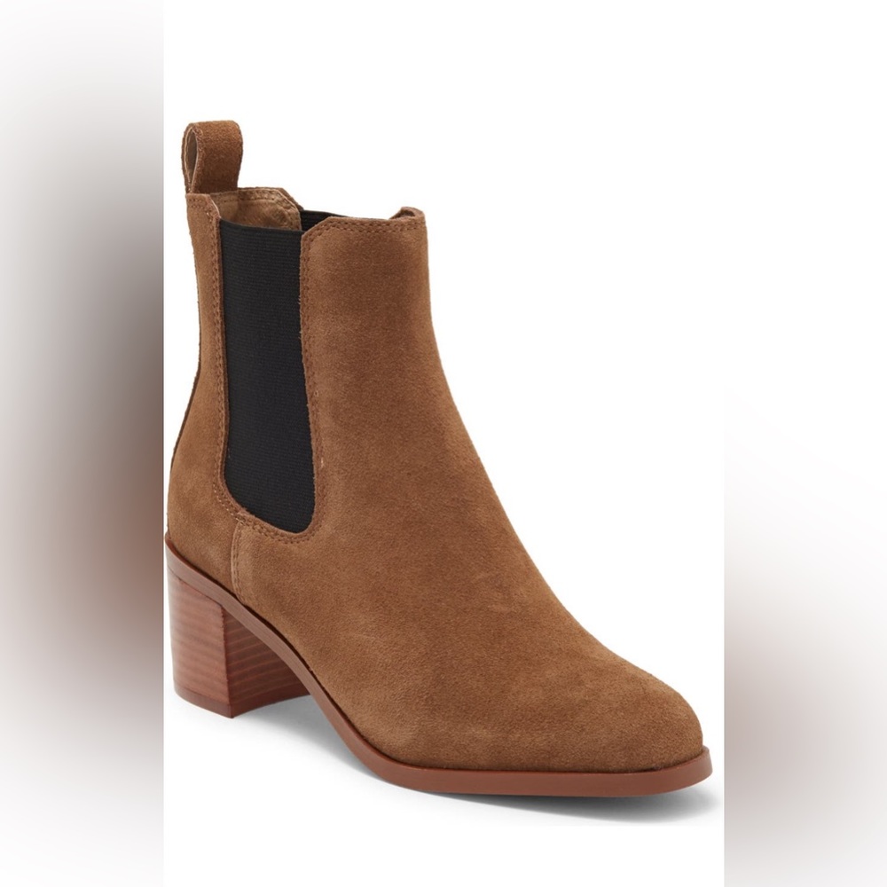 Steve Madden Rhiannon Chelsea Boot Cognac Suede side 6 BRAND NEW